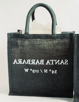 Santa Barbara Coordinates Jute Tote - Blue